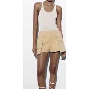 Beige Zara Cargo Skort